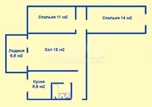 Продаю квартиру 3-ком., 40кв. м., этаж - 5/5, Гололя 116/Фрунзе.
