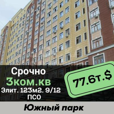 Продаю 3-комнатную квартиру, 123кв. м., этаж - 9/10, Южный парк .