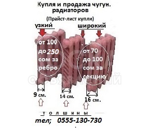 Куплю Б/У чугунные батареи