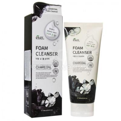 EKEL Пенка для умывания с древесным углём. Charcoal foam cleanser