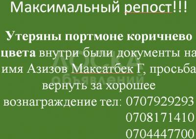 Утеряны портмоне коричнево