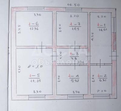 Продаю дом 4-ком., 98 квадратных метров кв. м., этаж-1, Семь соток -сот., стена кирпич, Победа 23а.