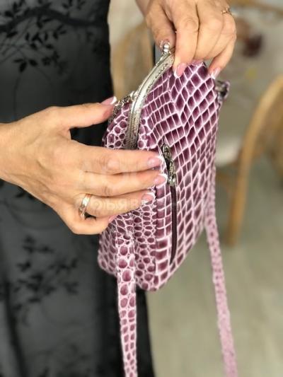 Женская сумка - Тиффани-28   Сиренево-белая, лак