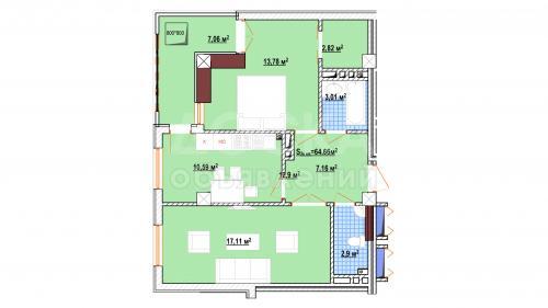 Продаю квартиру 2-ком., 65кв. м., этаж - 5/10, Рыскулова/Уметалиева.