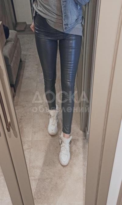 Леггинсы утеплённые из экокожи. Размер L