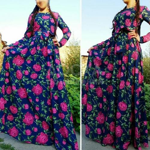 Летние цветочные платья из креп-шифона, размер 42-48,цена 1600сом