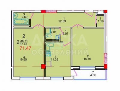 Продаю 2-комнатную квартиру, 72кв. м., этаж - 8/9, Алматинка/Магистральная.