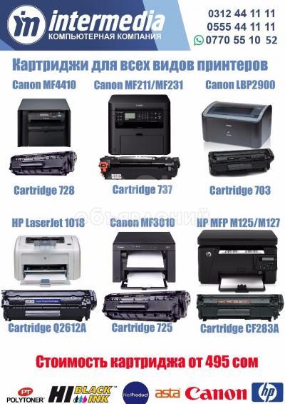 Принтеры, сканеры, ксероксы, картриджи.