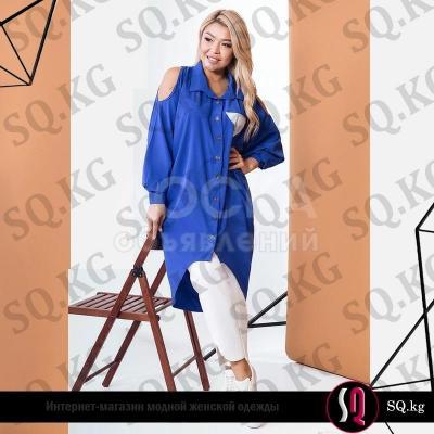 Ультрамодное платье-рубашка в стиле oversize цвета электрик