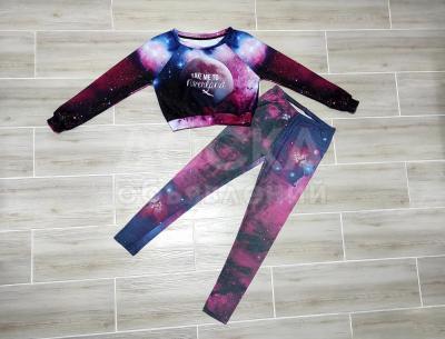 Свитшот + лосины с принтом космос