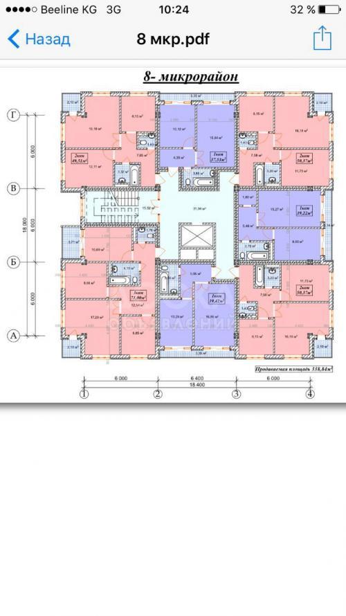 Продаю квартиру 1-ком., 37кв. м., этаж - 2/7, 8мкр.