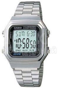 № 4 Casio Illuminator Men's Digital Dial Stainless Steel Band Watch [A178WA-1] /3234/ цена 1800 сом.