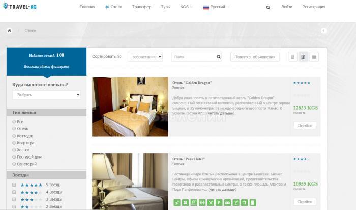 travel-kg.com - новый и упрощенный способ поиска жилья по Иссык- Кулю