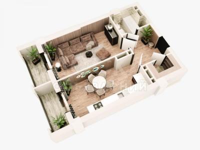 Продаю 1-комнатную квартиру, 55кв. м., этаж - 3/10, Токомбаева 23/1.