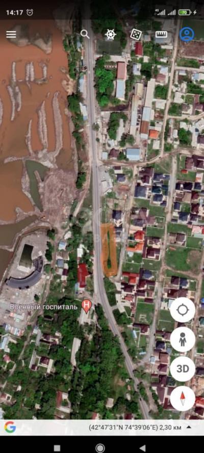 Продаю участок под строительство, 14 соток  с.Беш-Кунгей, напротив кафе Беш Кунгой через дорогу..