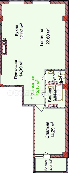 Продаю  квартиру, 75кв. м., этаж - 10/10, 5 мк. Каралаева/Набережная.