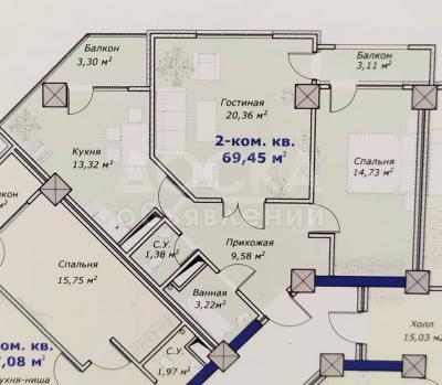 Продаю 2-комнатную квартиру, 69,45кв. м., этаж - 10/10, Тыналиева пер. Ахунбаева.