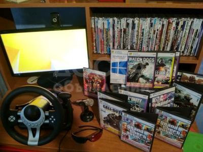 ИГРОВОЙ ПК, РУЛЬ, КОЛЛЕКЦИЯ ДИСКОВ, МИКРОФОН, КАМЕРА, 3D-ОЧКИ