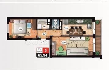 Продаю квартиру 2-ком., 66кв. м., этаж - 4/10, Джал.