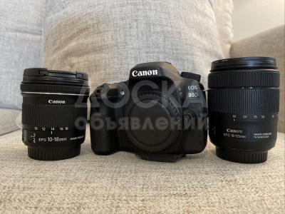 Комплект цифровой зеркальной камеры Canon EOS 80D 24,2 МП с 2 объективами