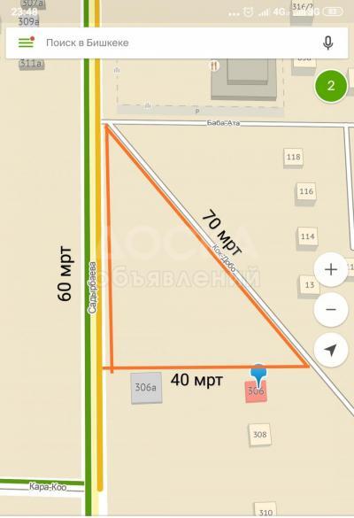 Продаю участок под строительство,  8 сот с прилегающей территории на 35 сот  соток Баха в доль дороги .