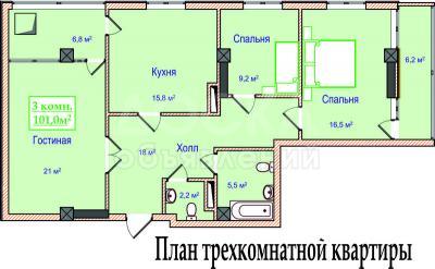Продаю 3-комнатную квартиру, 96.7кв. м., этаж - 6/10, мкр. Джал.