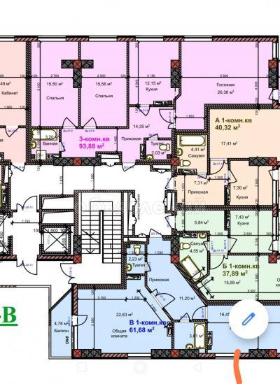 Продаю 3-комнатную квартиру, 93.88кв. м., этаж - 3/10, Абая Ахунбаева район Космос.