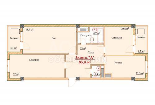 Продаю квартиру 3-ком., 85кв. м., этаж - 3/10, Юж.Маг(ул.Масалиева) пер.Тыналиева,