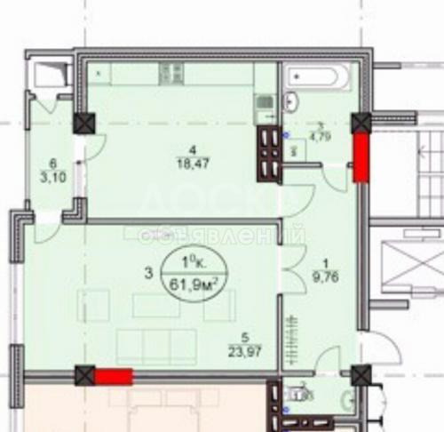 Продаю квартиру 1-ком., 62кв. м., этаж - 5/10, Ахунбаева- Чапаева.