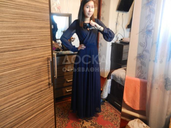 Вечернее длинное, шифоновое платье