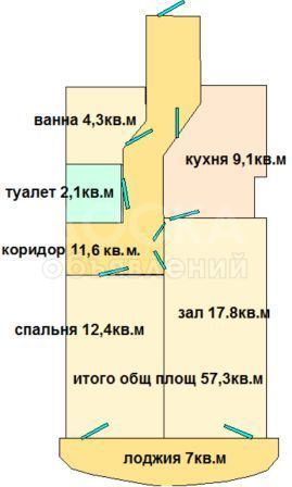 Продаю квартиру 2-ком., 65кв. м., этаж - 2/10, Средний Джал.