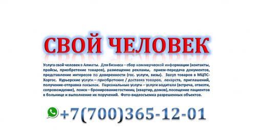 Услуга свой-человек в Алматы