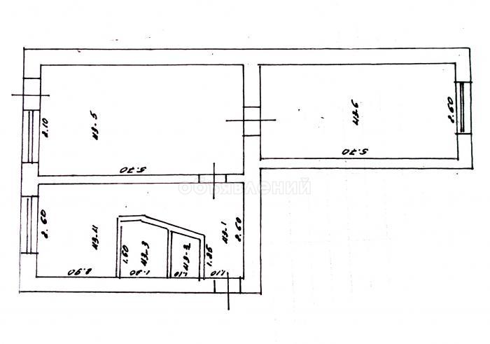 Продаю квартиру 2-ком., 44кв. м., этаж - 3/4, г Чолпон Ата район ПМК,