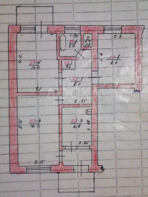 Продаю квартиру 3-ком., 57кв. м., этаж - 4/4, с. Ак-Жол, Раздольное.