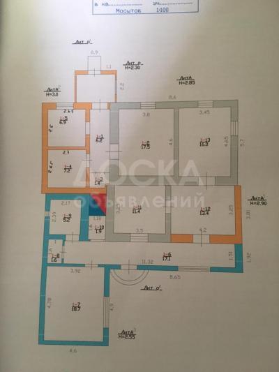Продаю дом 7-ком. 124кв. м., этаж-1, 7-сот., стена саман, Исанова /Ленинградская.