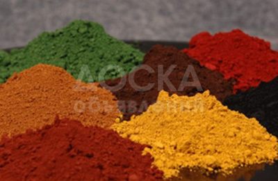 Пигмент (краситель) для изготовления брусчатки, пескоблока, бетона. Фирма Hyrox. Цвета: красный, оранжевый, коричневый, желтый, черный