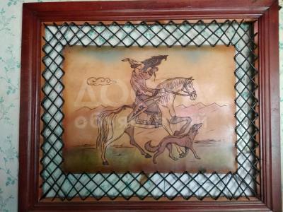 Продам картину народного дизайна с войном на коне