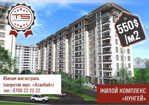 Продаю квартиру 1-ком., 47кв. м., этаж - 5/10, Южная магистраль, напротив мрн. "Асанбай".