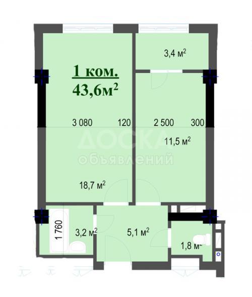 Продаю квартиру 1-ком., 43кв. м., этаж - 7/9, Фрунзе пер Шевченко.