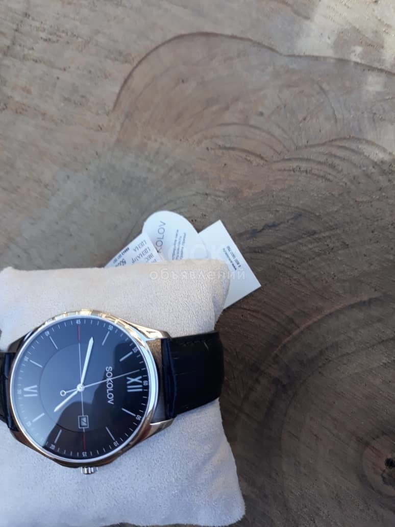 Продаю Серебряные часы Бренд Соколов с пломбой с ценниками, ремешок Телячья кожа, новые