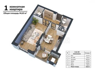 Продаю срочно по супер акционной цене 20 000 1комнатная квартиру в рассрочку на 40месяцев 45квм , взнос 10 000