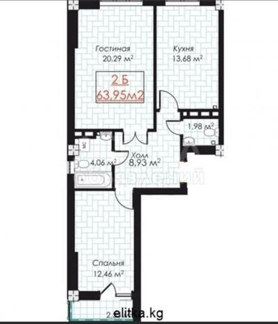 Продаю 2-комнатную квартиру, 63кв. м., этаж - 10/10, госрегистр.