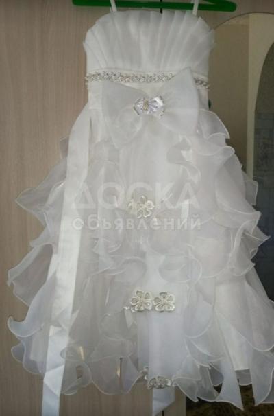 Бальное белое платье для девочек