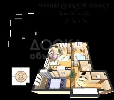 Продаю 3-комнатную квартиру, 79.43кв. м., этаж - 3/10, магистраль .