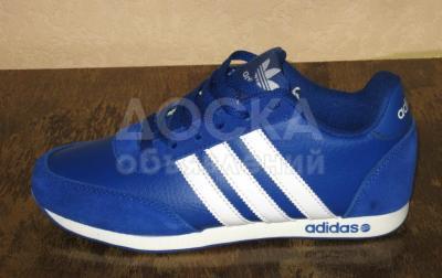 кроссовки addidas размер 37- 38.кожаные, цвет синий и бирюзовый