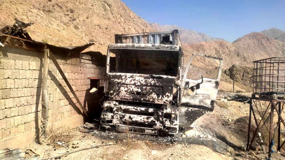 грузовой автомобиль сгорел полностью