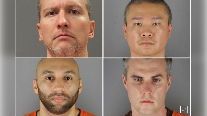 Дерек Шовин, Ту Тао, Томас Лэйн и Александер Куэнг. Фото: Reuters