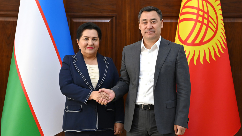 Председатель Сената Олий Мажлиса Узбекистана Танзила Нарбаева и президент Кыргызстана Садыр Жапаров
