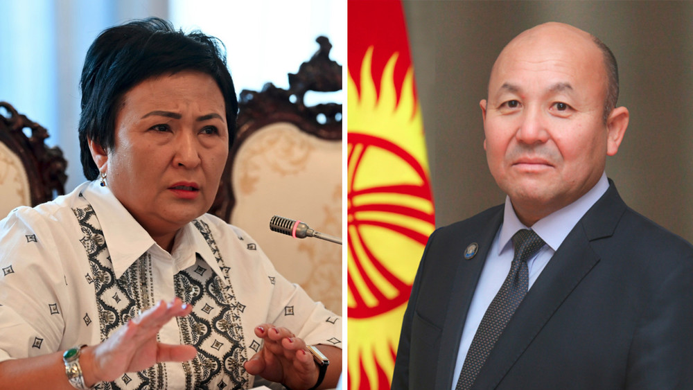 Депутат Камила Талиева и глава Счетной палаты Алмаз Акматов