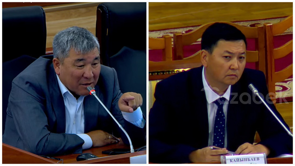 Слева-направо: Р.Момбеков, Н.Кайынбаев.